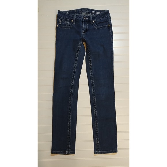 Miss Me Denim - Miss Me Skinny Jeans Womens 28 Dark Wash Low Rise Embellished Y2K Western Denim